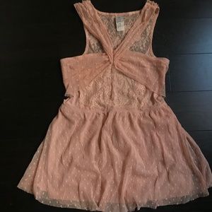 Free People Blush Top with Lace Detail